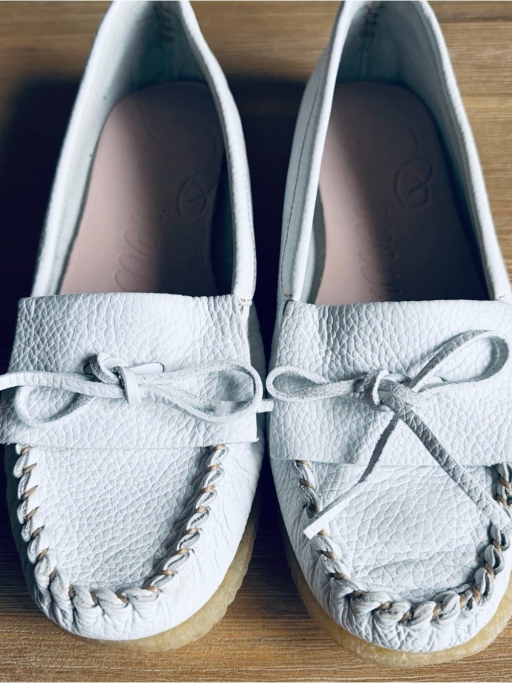 J Crew Soft Unlined Leather Loafer Moccasins Loafers Ivory White Women’s Size 9 - Picture 6 of 11